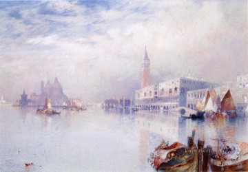Venetian Scene seascape boat Thomas Moran Oil Paintings